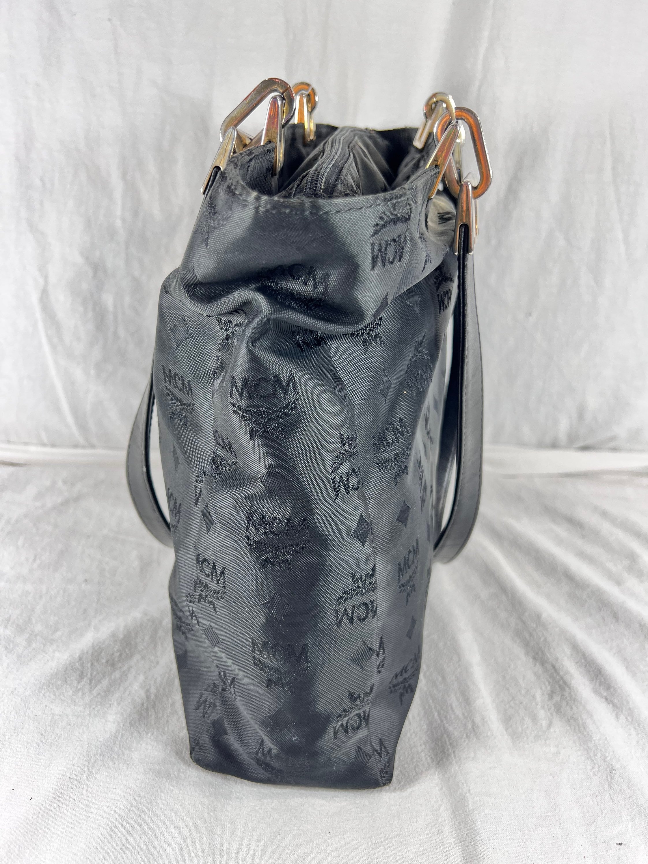MCM Vintage Authentic Monogram Black Canvas Tote Shoulder Bag Etsy Ireland