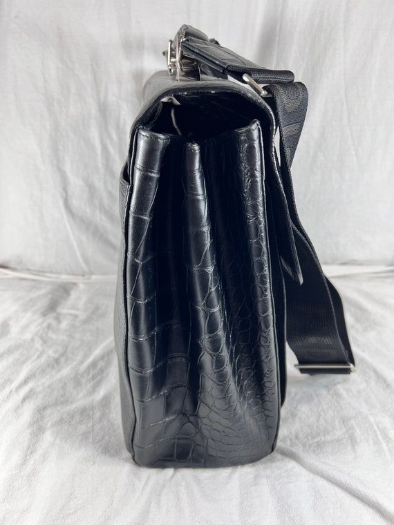 GIORGIO FEDON 1919 Vintage Black Leather Brief Br… - image 3