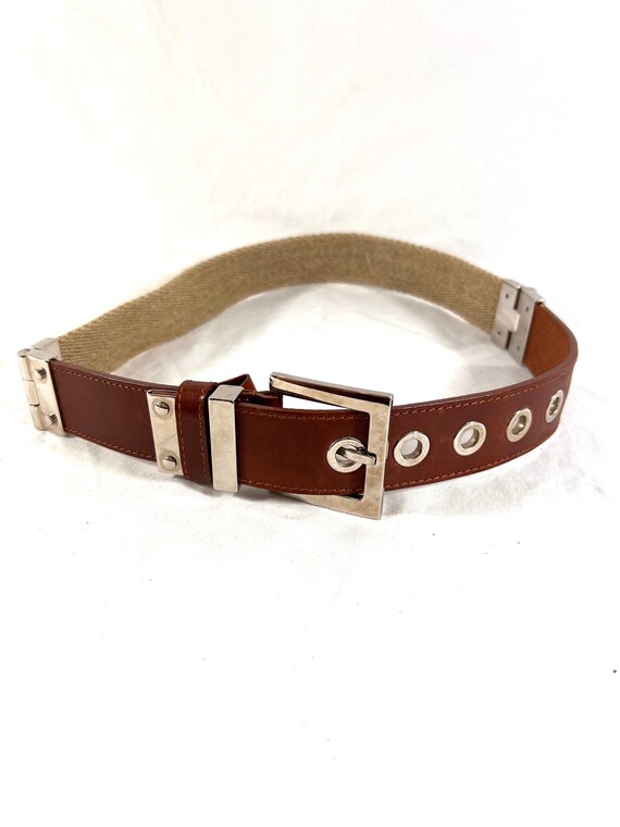 Dolce & Gabbana Brown Leather Beige Nylon Women