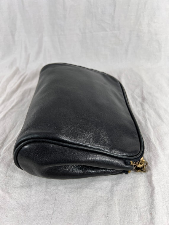 RALPH LAUREN Black Leather Toiletry Makeup Bag - image 4