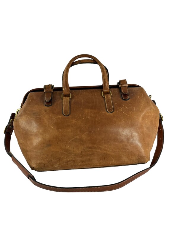 HOLLAND BROTHERS Tan Leather Travel Doctor Duffle… - image 1