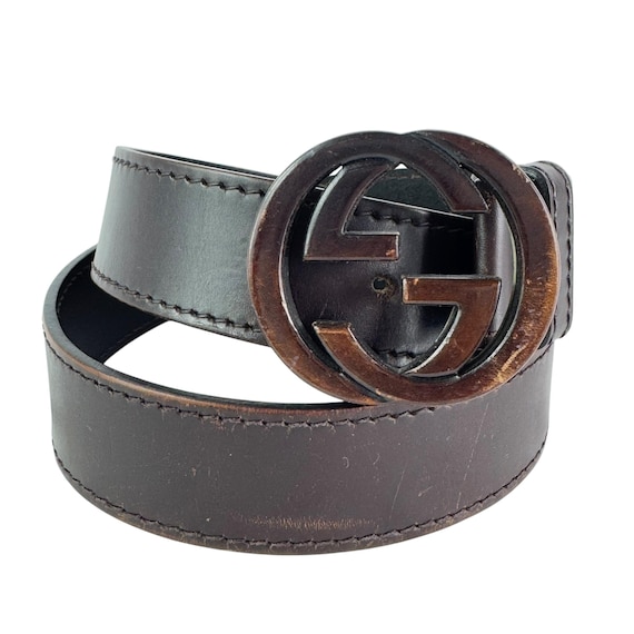 GUCCI ✨グッチ ベルト レザー インターロッキングGG ブラウン GUCCI グッチ ベルト インターロッキング GGロゴ レザー