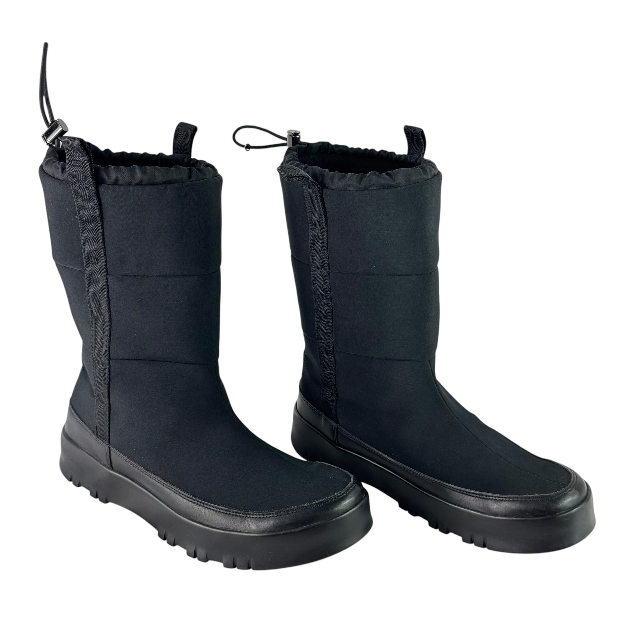 PRADA Linea Rossa Black Nylon Quilted Snow Boots Apres Ski 10.5UK