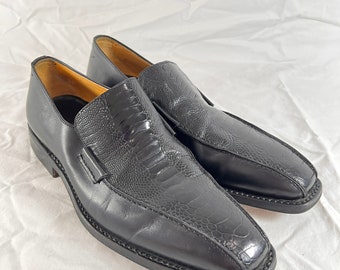 Authentic ostrich leather versus versace loafers GIANNI VERSACE Vintage Authentic Black Ostrich Leather Men main image 4