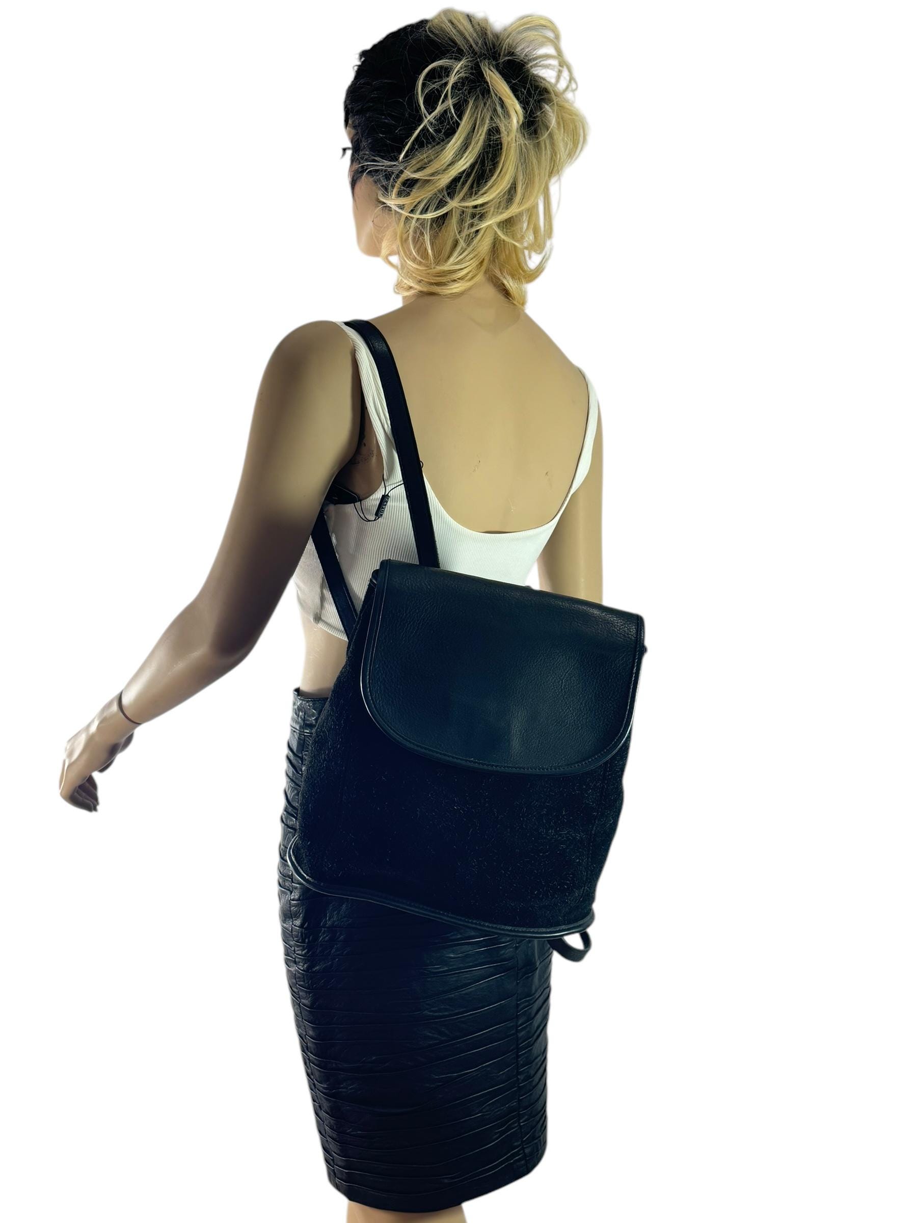 1996 COACH 9016 Black Leather Berkeley Women Backpack Made in the