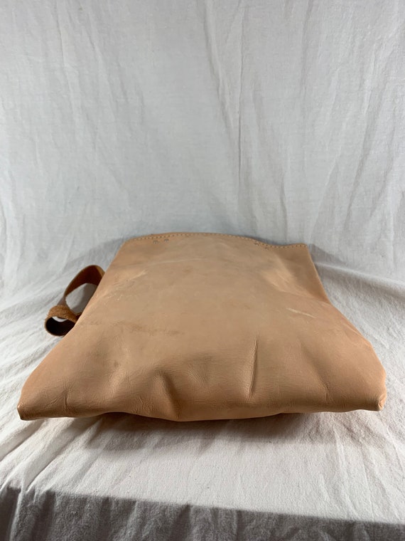 Great Natural Tan Leather Tote Shoulder Bag - image 5