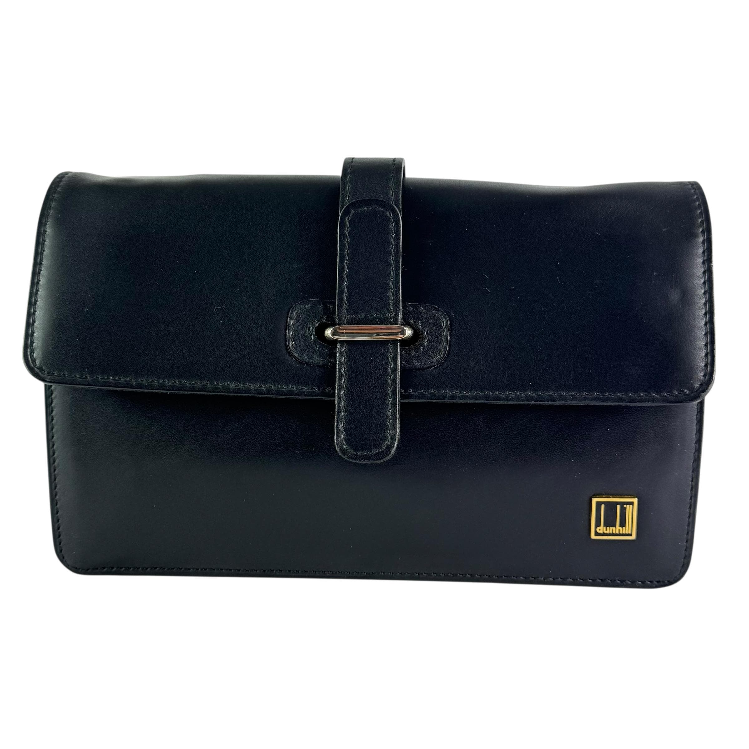 DUNHILL Black Leather Vintage Wristlet Bag Made in France - Etsy