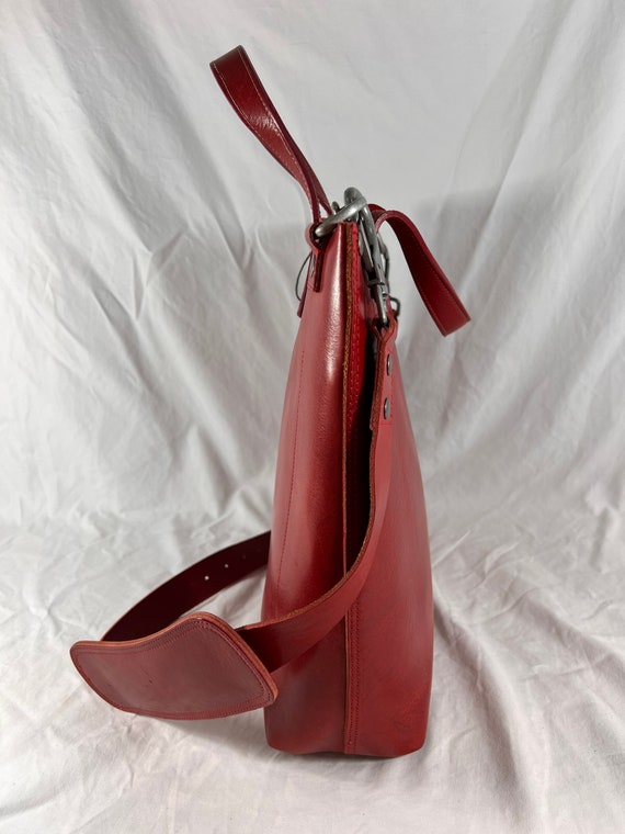 WILL LEATHER GOODS Red Leather Business Tote Cros… - image 3