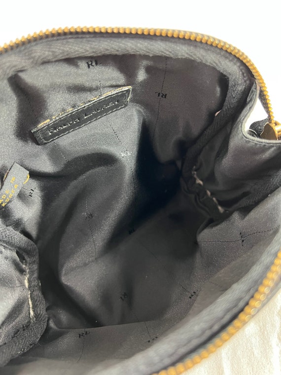 RALPH LAUREN Black Leather Toiletry Makeup Bag - image 10