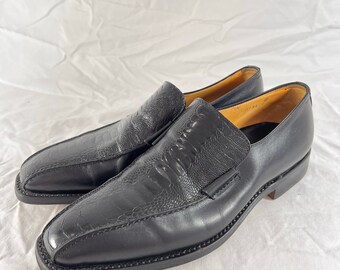 GIANNI VERSACE Authentic Black Ostrich Leather Men\'s Loafers Size 40.5EU 7.5US mens versace loafers products for sale | eBay main image 4