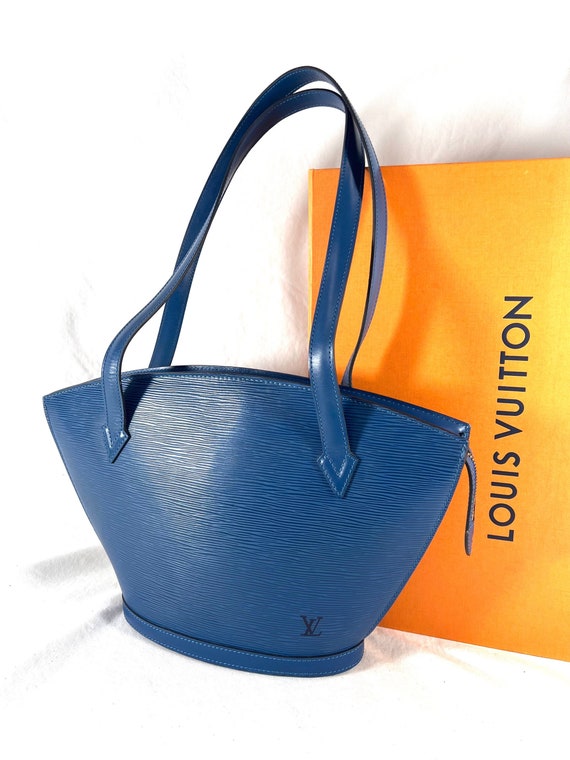 Authentic Large Size Blue Louis Vuitton Epi Leather St Jacques Handbag Bag