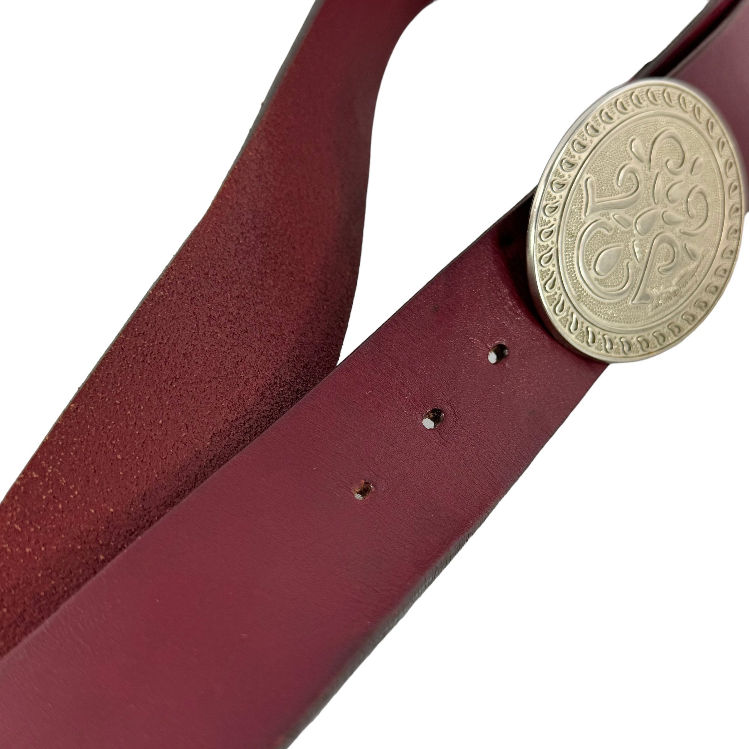 SALVATORE FERRAGAMO Burgundy Leather Medallion Buckle Women  display picture 1