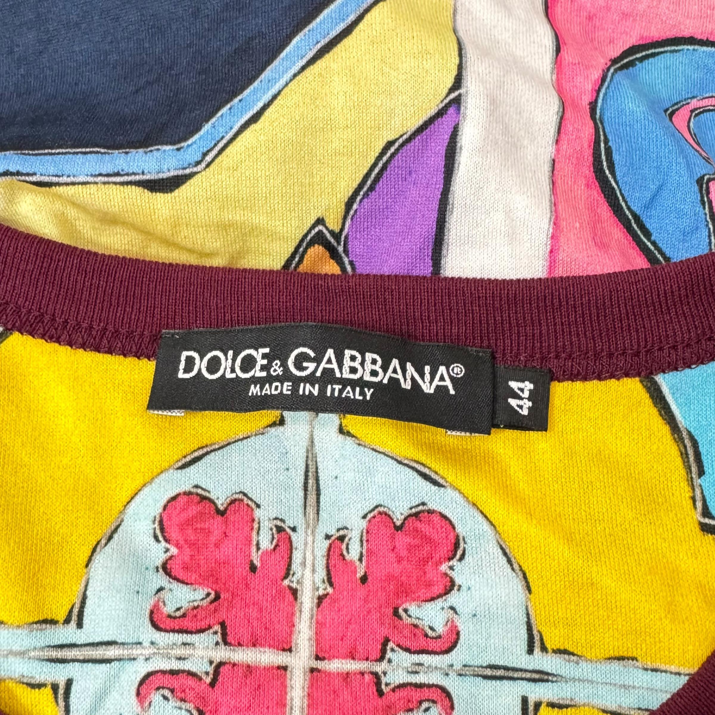 DOLCE & GABBANA Multicolor Cotton Magliette Print Men