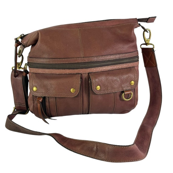 Vintage FOSSIL Braun Leder Morgan Damen Umhangetasche Crossbody Messenger Bag Etsy