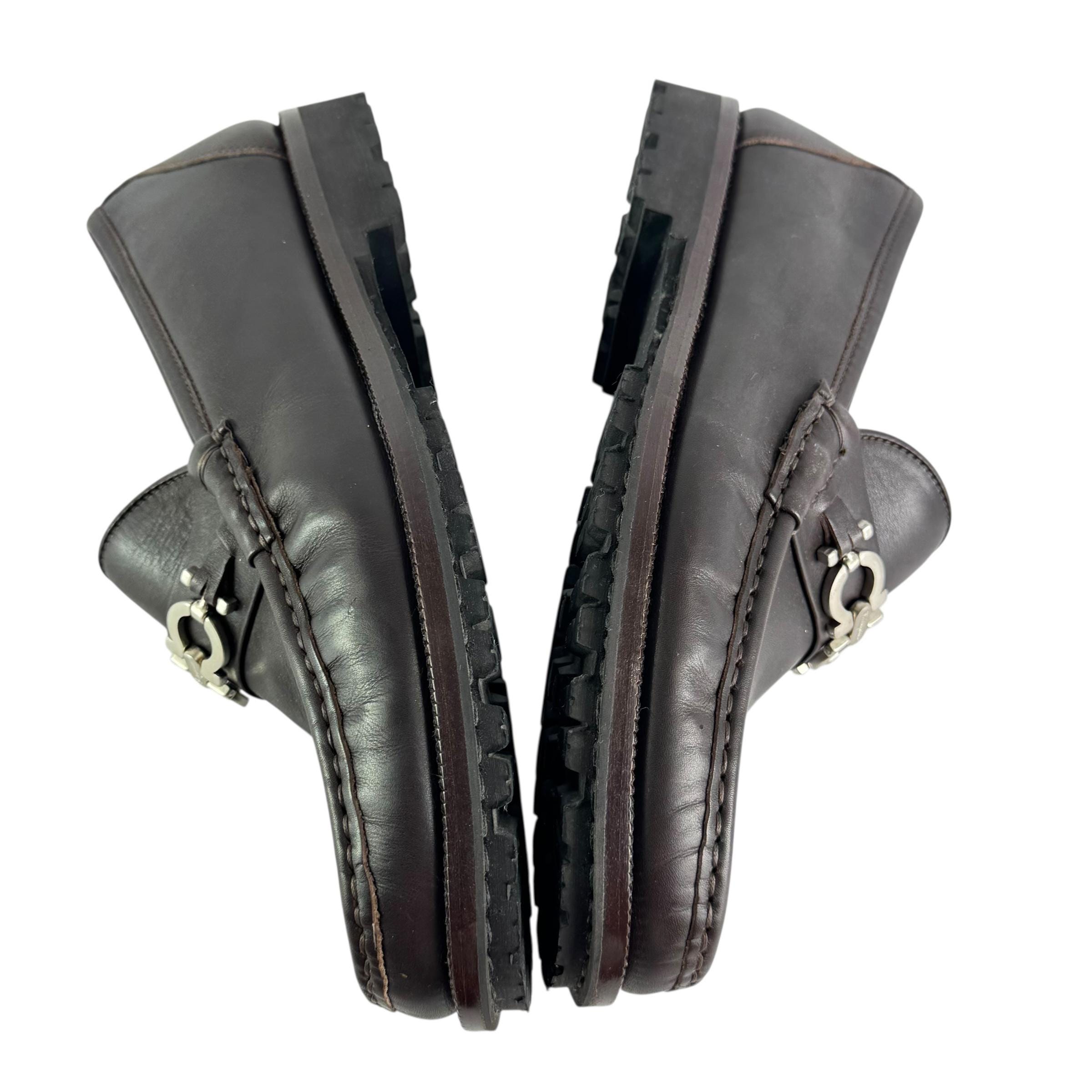 SALVATORE FERRAGAMO Gancini Diego Brown Leather Men