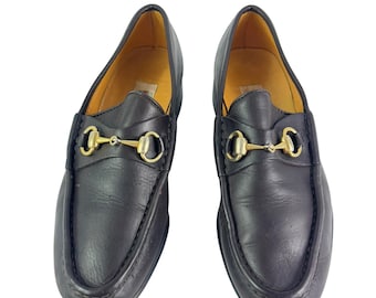 GUCCI Brown Leather Horsebit Men's Loafers Made in Italy Marked as 39M - 5.5US