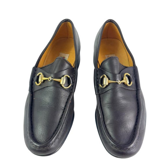 GUCCI ブラウンレザー ホースビット メンズローファー イタリア製 39 M