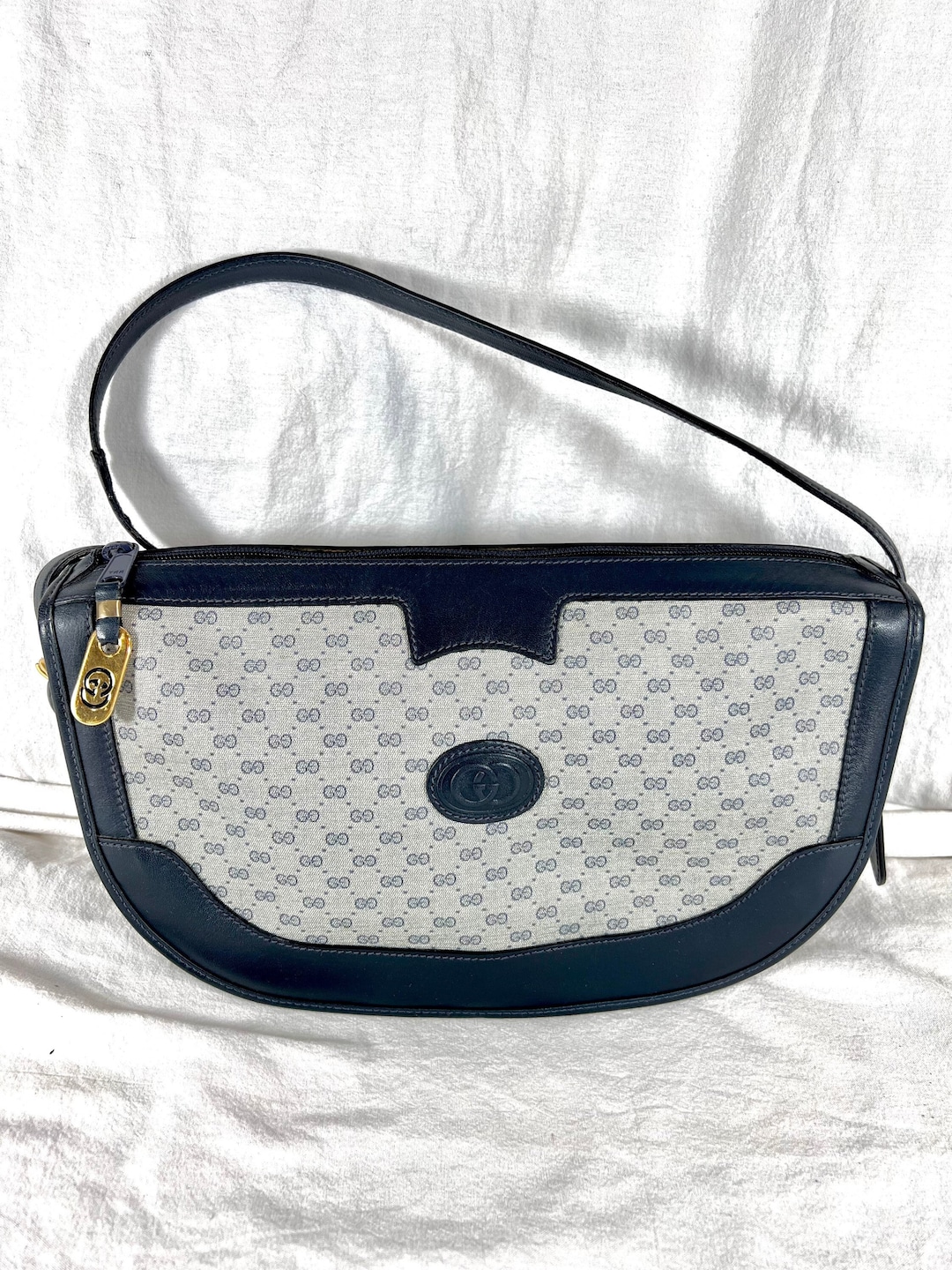 Gucci, Bags, Vintage Gucci Micro Gg Monogram Small Crossbody Navy