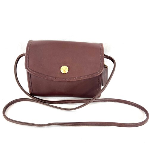 1994 VINTAGE COACH Sac à bandoulière Chrystie en cuir marron fabriqué aux États-Unis 9892