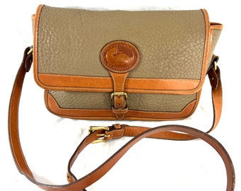 DOONEY AND BOURKE Taupe & Tan All Weather Leather Shoulder Crossbody Bag