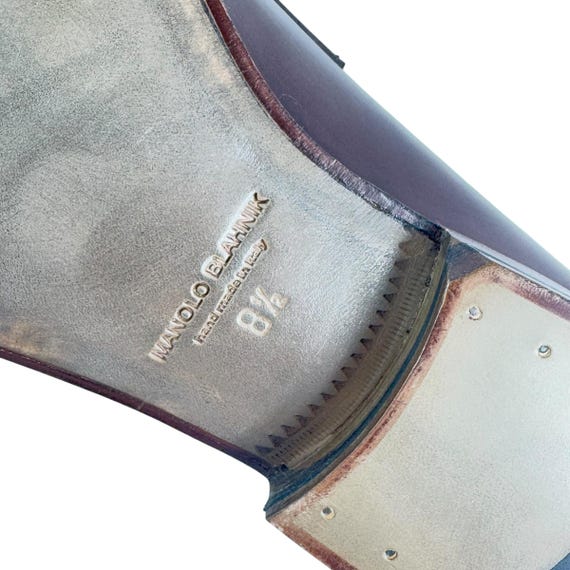 MANOLO BLAHNIK Brown Leather Men display picture 3