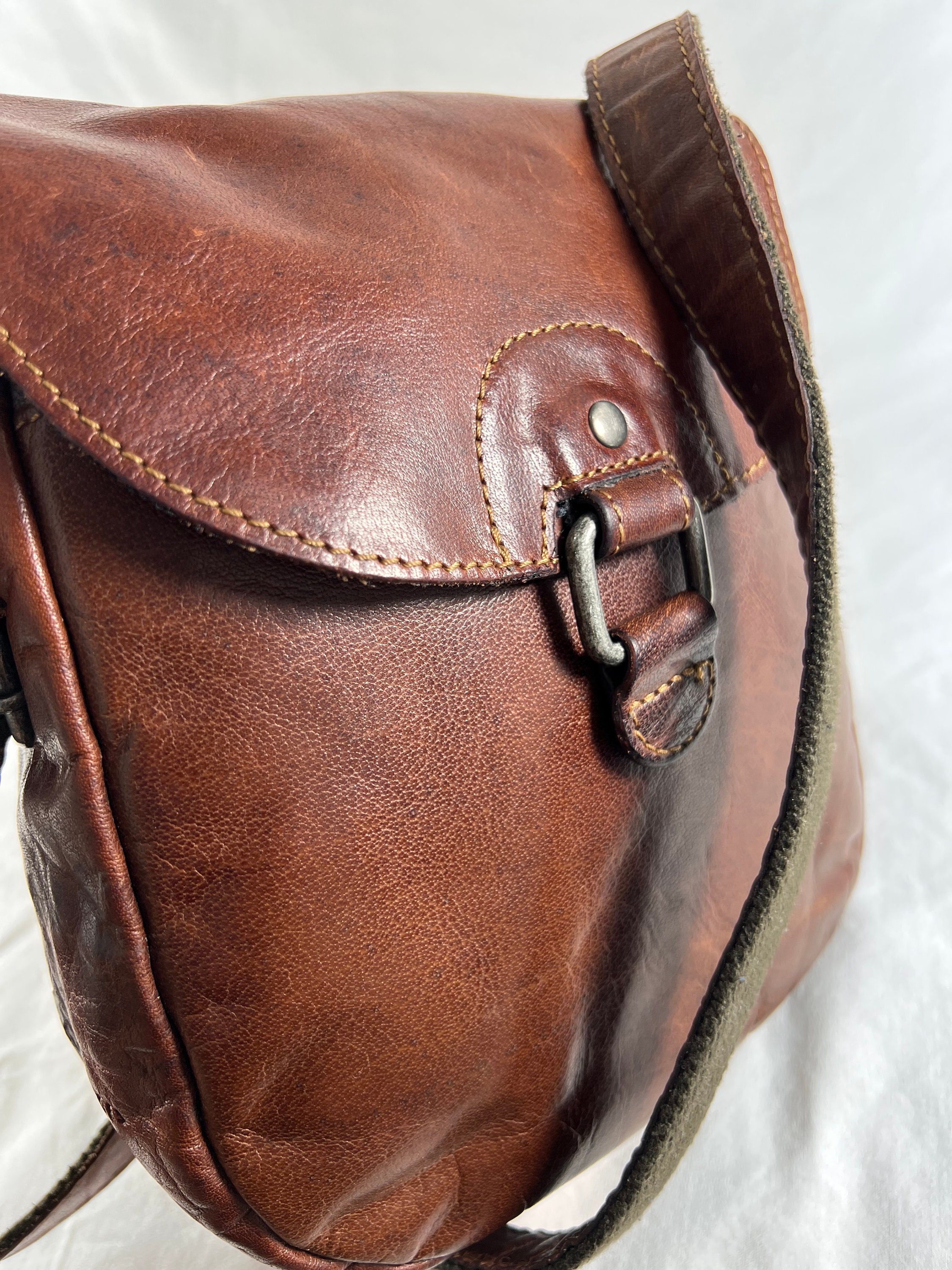 10 OFFSALE JACK GEORGES Vintage Braun Leder Voyager Horseshoe Crossbody Schultertasche Etsy