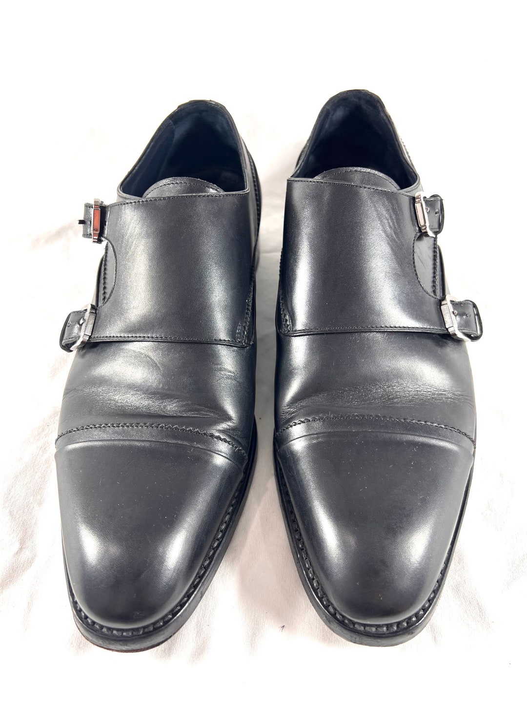 ERMENEGILDO ZEGNA Black Leather Monk Strap Oxford Made in  display picture 1
