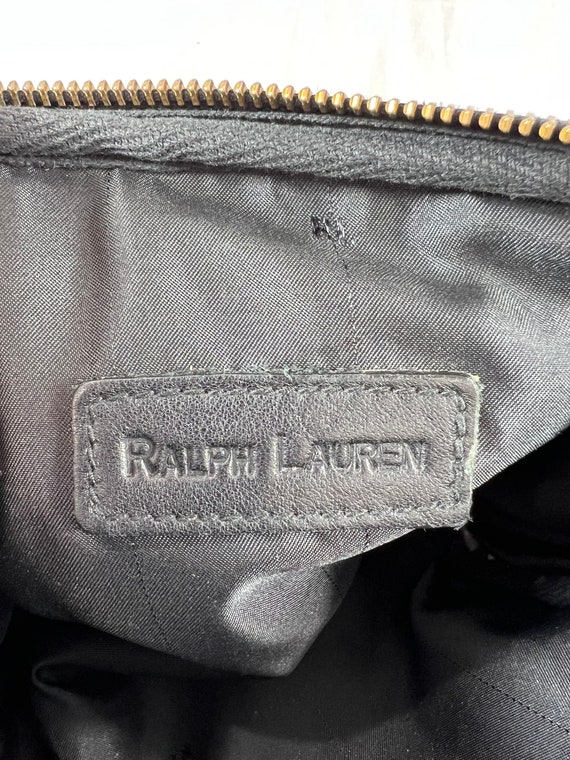 RALPH LAUREN Black Leather Toiletry Makeup Bag - image 9