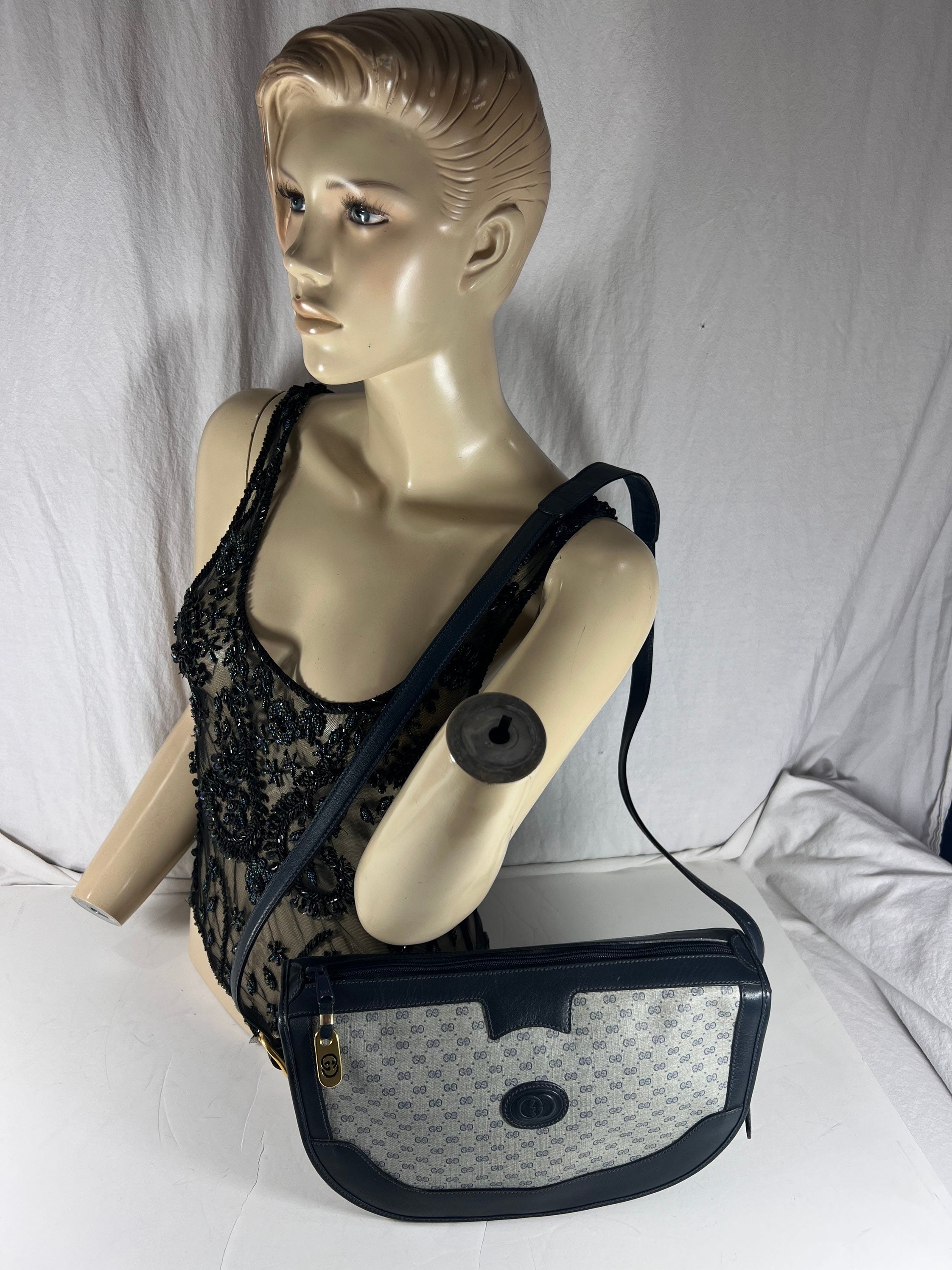 【関税・送料込み】Gucci Shoulder Bag GUCCI GG Supreme Web Sherry Line Shoulder Bag PVC Beige 89