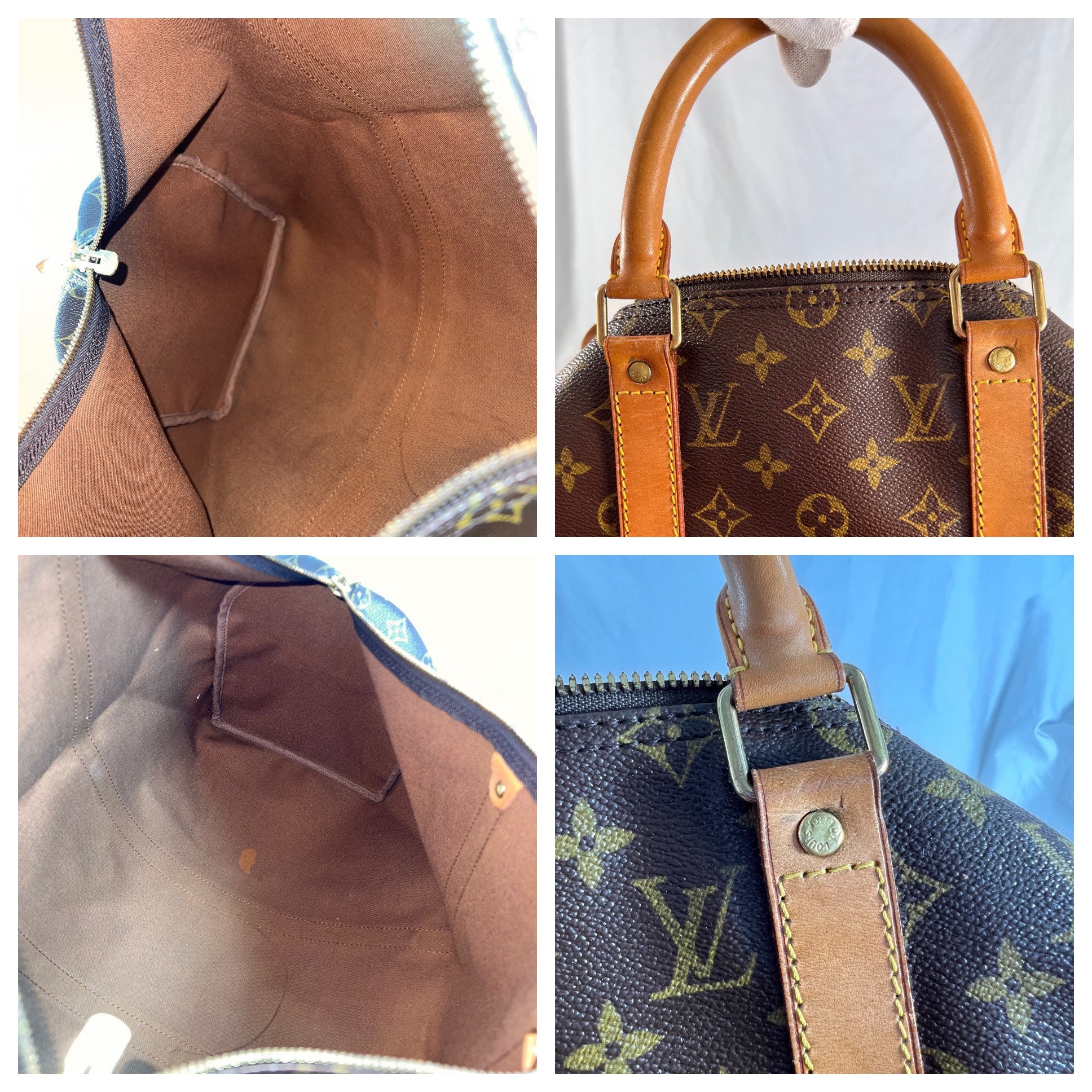 Babylone vintage cloth handbag Louis Vuitton Brown in Cloth - 25507234