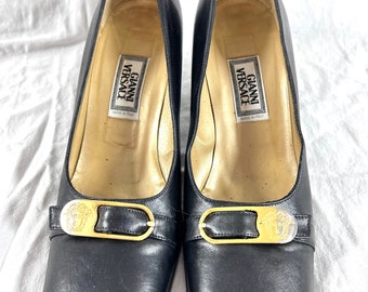 Zapatos Medusa vintage auténticos de GIANNI VERSACE, de piel negra, talla 36 EU (6 US), fabricados en Italia.