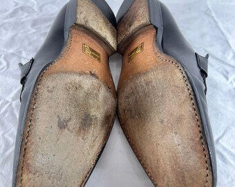 GIANNI VERSACE Vintage Authentic Black Ostrich Leather Men display picture 3