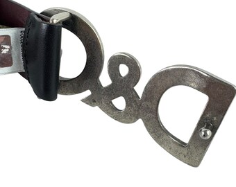 ドルチェ＆ガッバーナ ブラックレザー ヴィンテージ DGロゴバックル