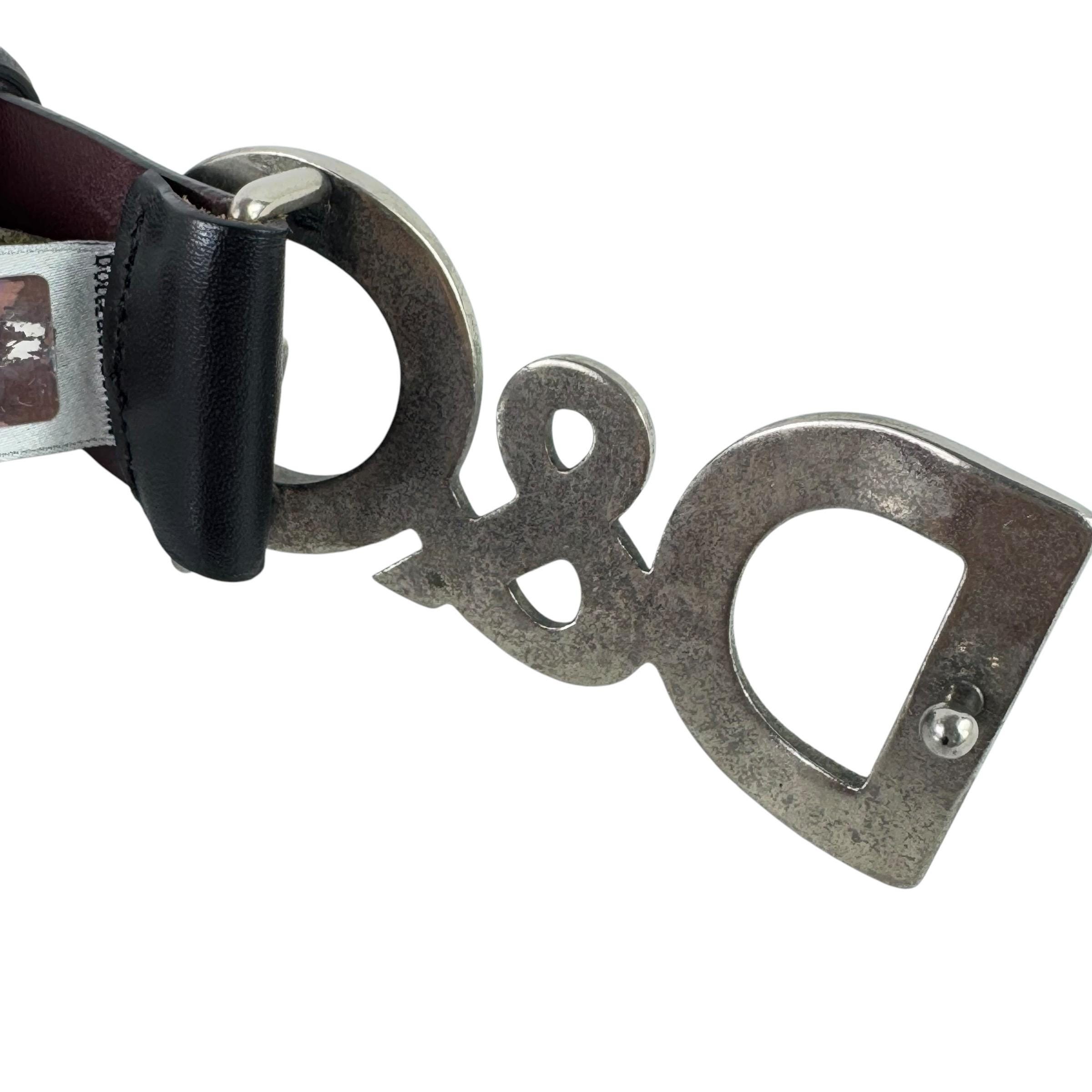 ドルチェ＆ガッバーナ ブラックレザー ヴィンテージ DGロゴバックル