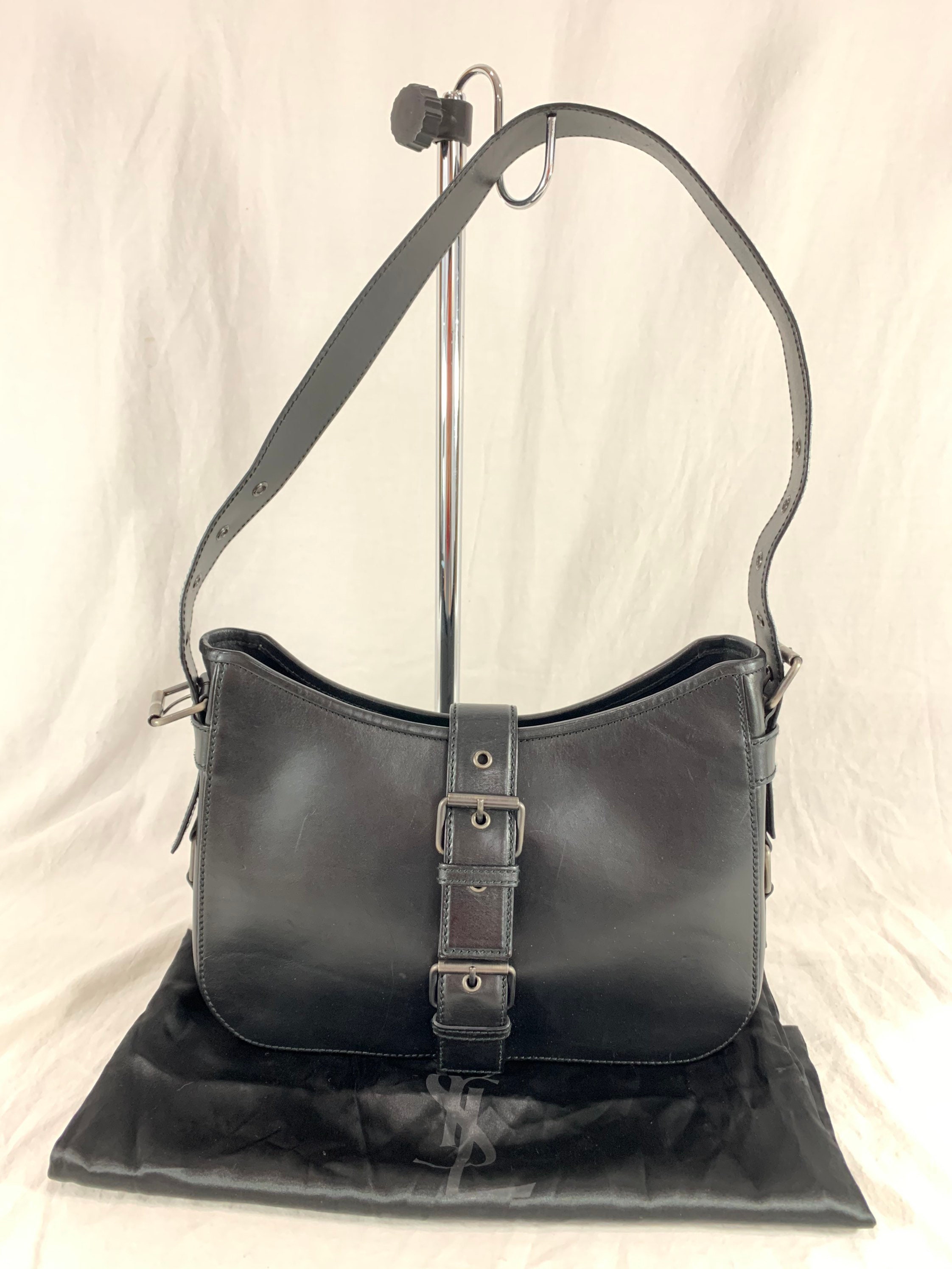 YSL Yves Saint Laurent Black Leather Satchel Shoulder Bag Made | Etsy