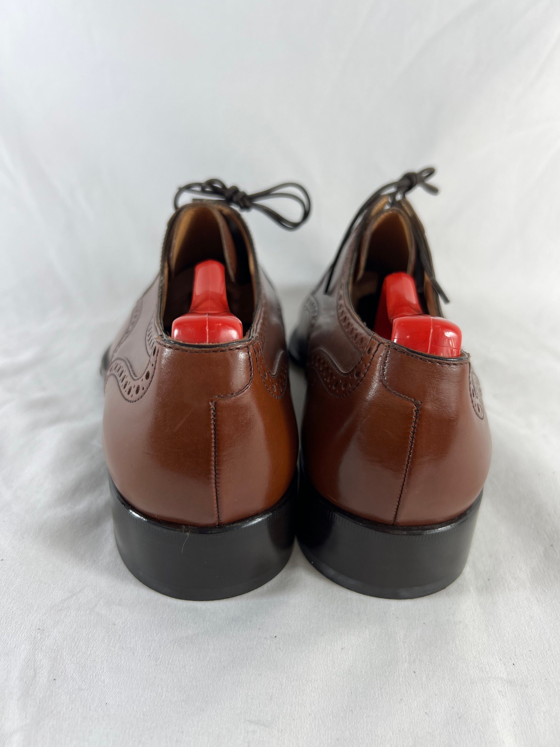 BALLY Brown Leather Derby Semi Brogue Loafers Made in  display picture 2
