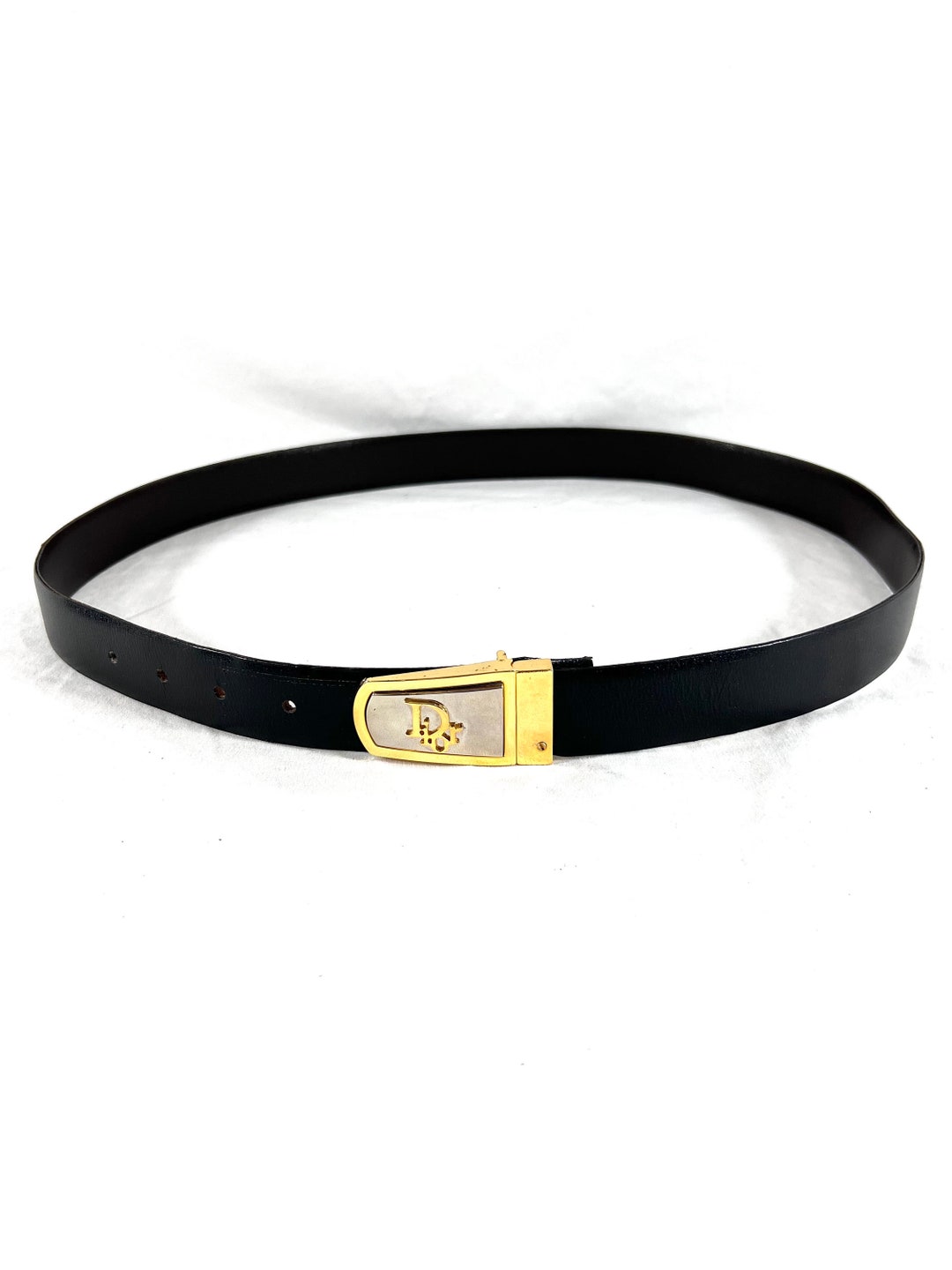 Vintage DIOR Reversible Black and Brown Leather Vintage Logo
