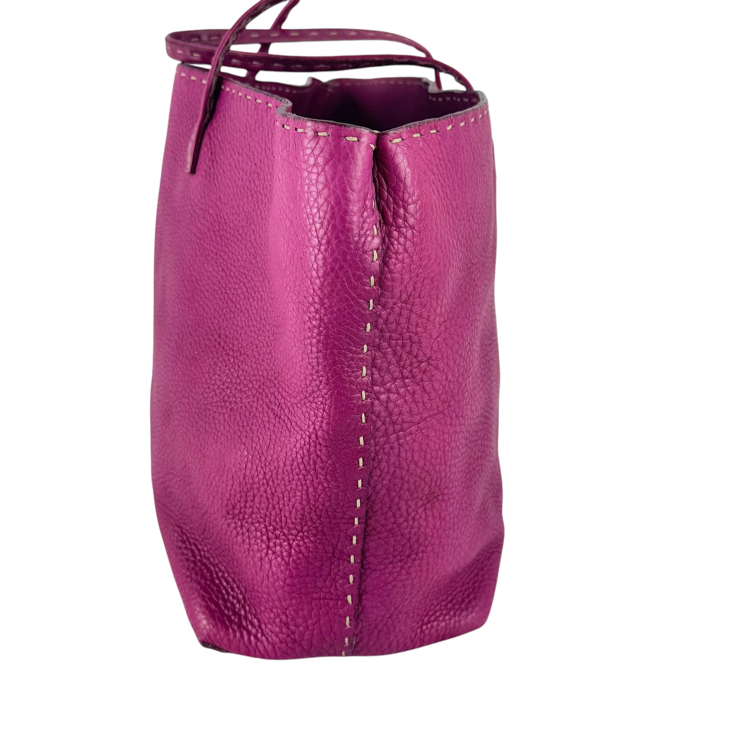 FENDI Pink/fuchsia Leather Selleria 925 Tote Shoulder Bag