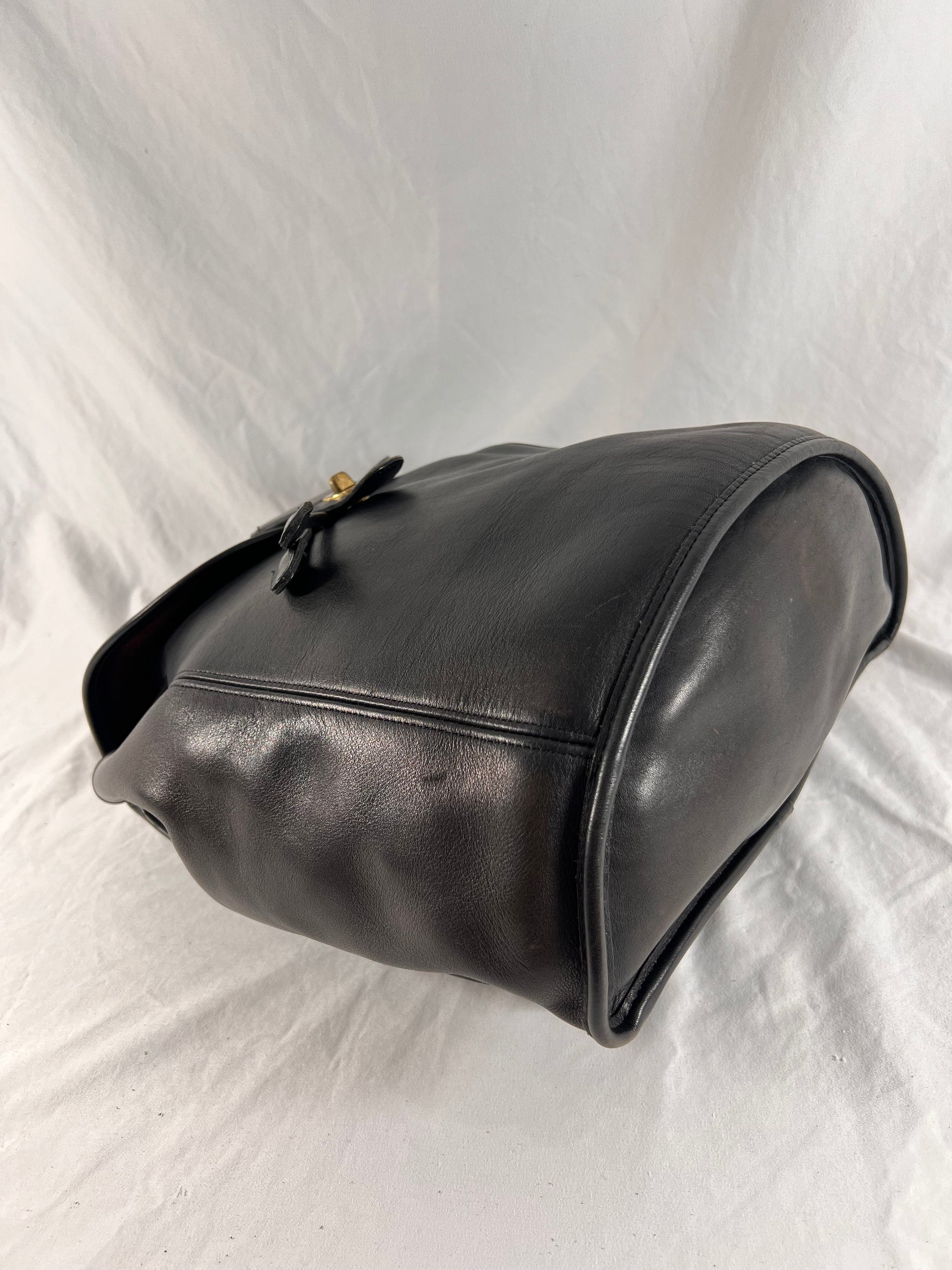 1994 COACH Vintage Black Leather Backpack Made in the United