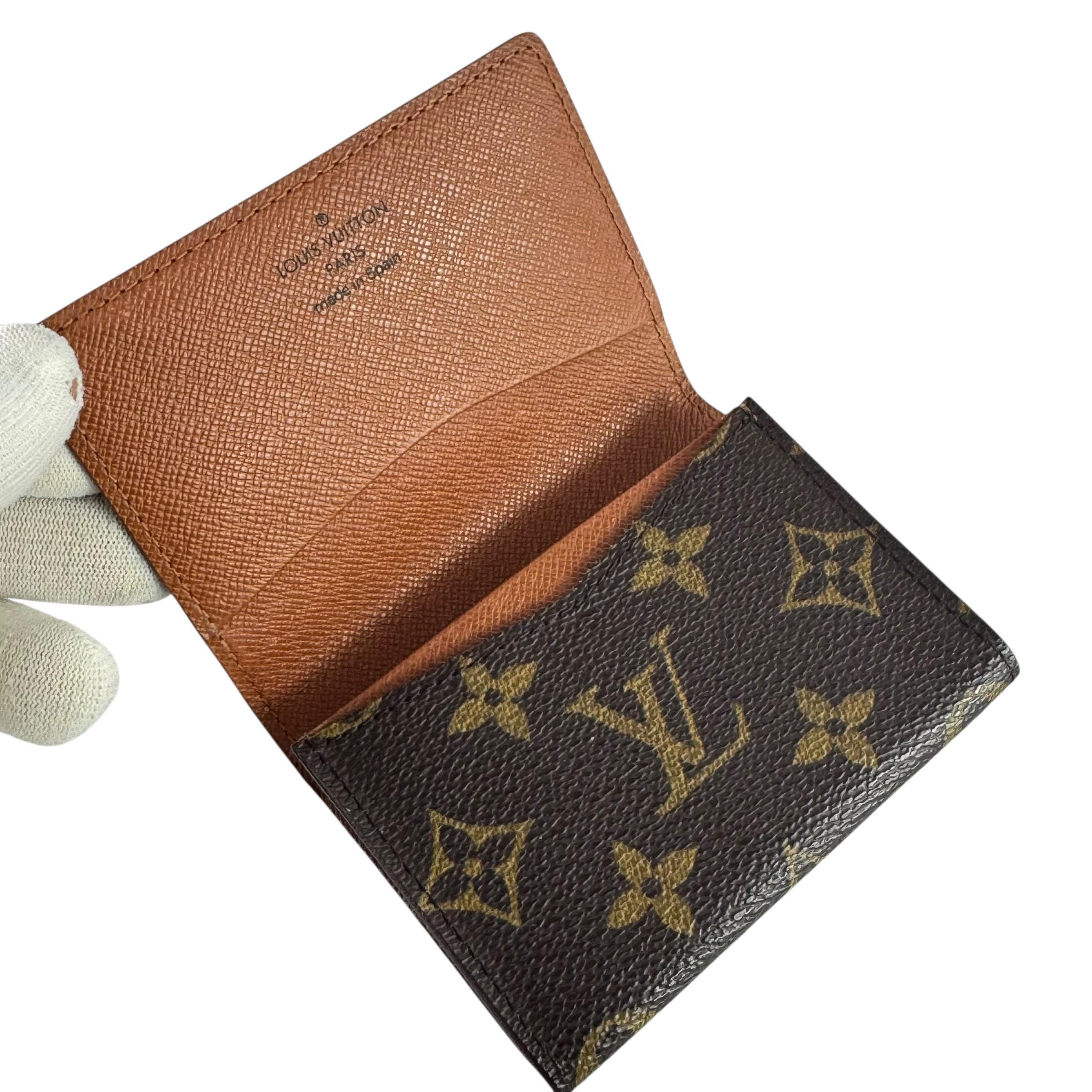 LOUIS VUITTON Carte Visite ブラウン Enveloppe Carte De Visite Monogram Canvas - Men Small Leather