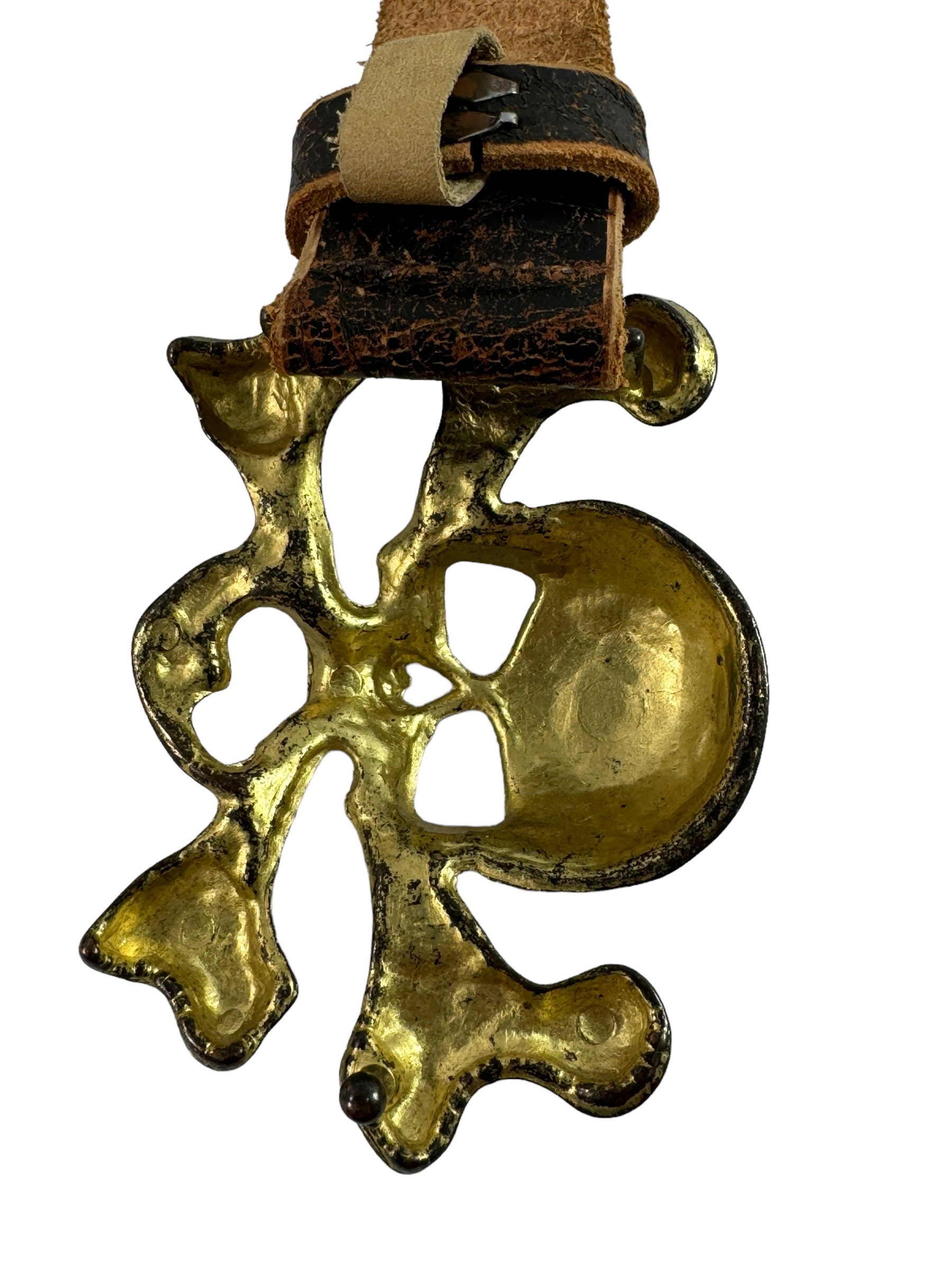STREETS AHEAD Brown Leather Pirates Skull Buckle Women display picture 3