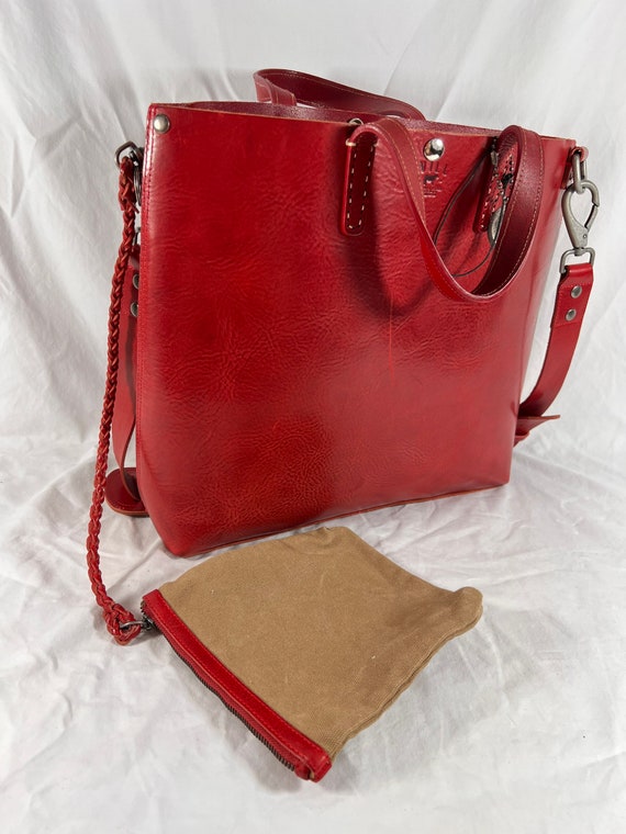 WILL LEATHER GOODS Red Leather Business Tote Cros… - image 7