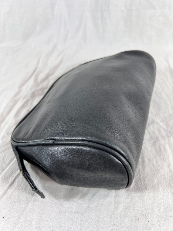 RALPH LAUREN Black Leather Toiletry Makeup Bag - image 7