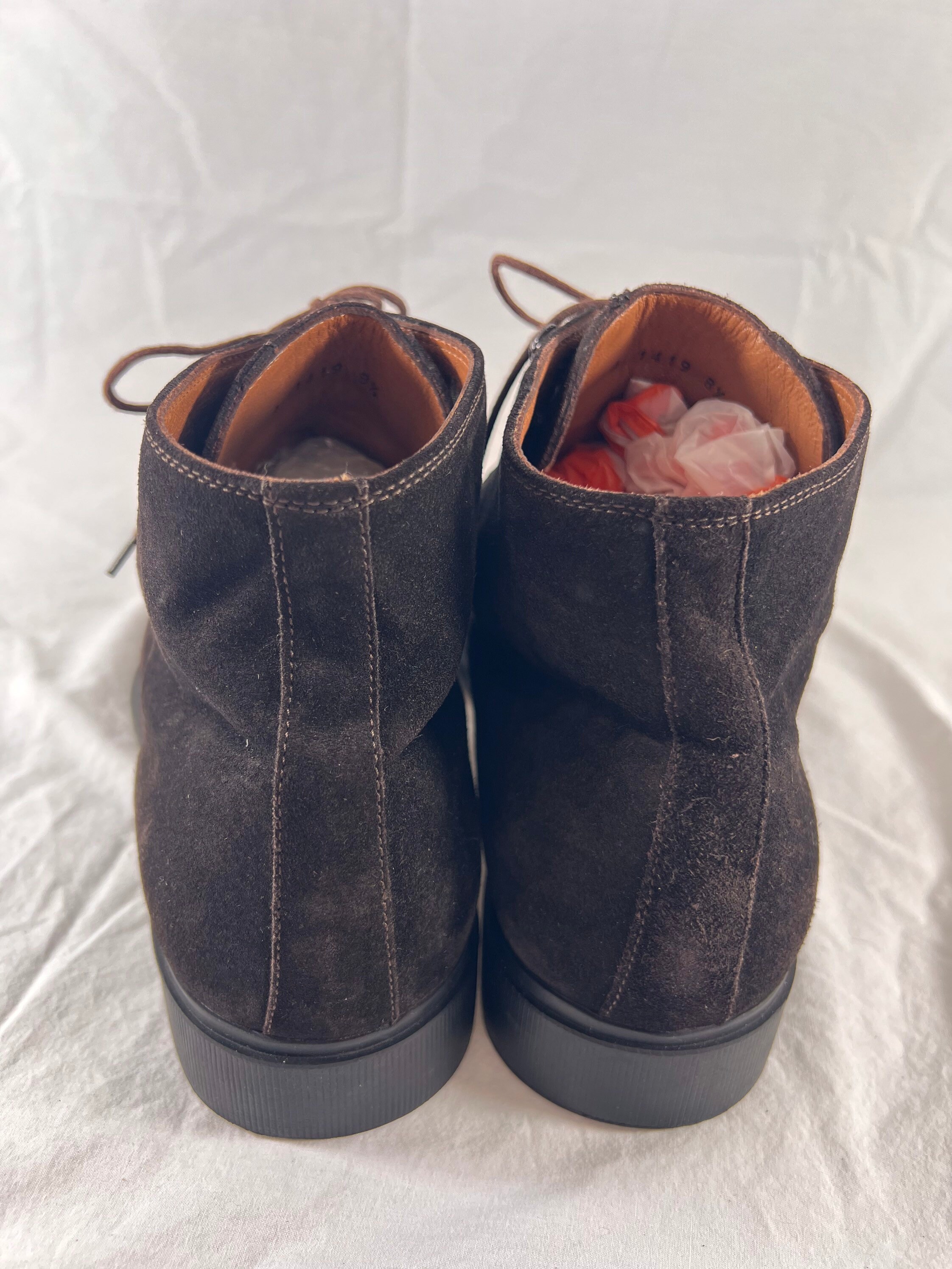 Gianni Versace Men’s Brown Suede Ankle Boots | Sz 8.5 | Silver Medusa | Italy GIANNI VERSACE Authentic Brown Suede Leather Medusa Ankle  main image 3