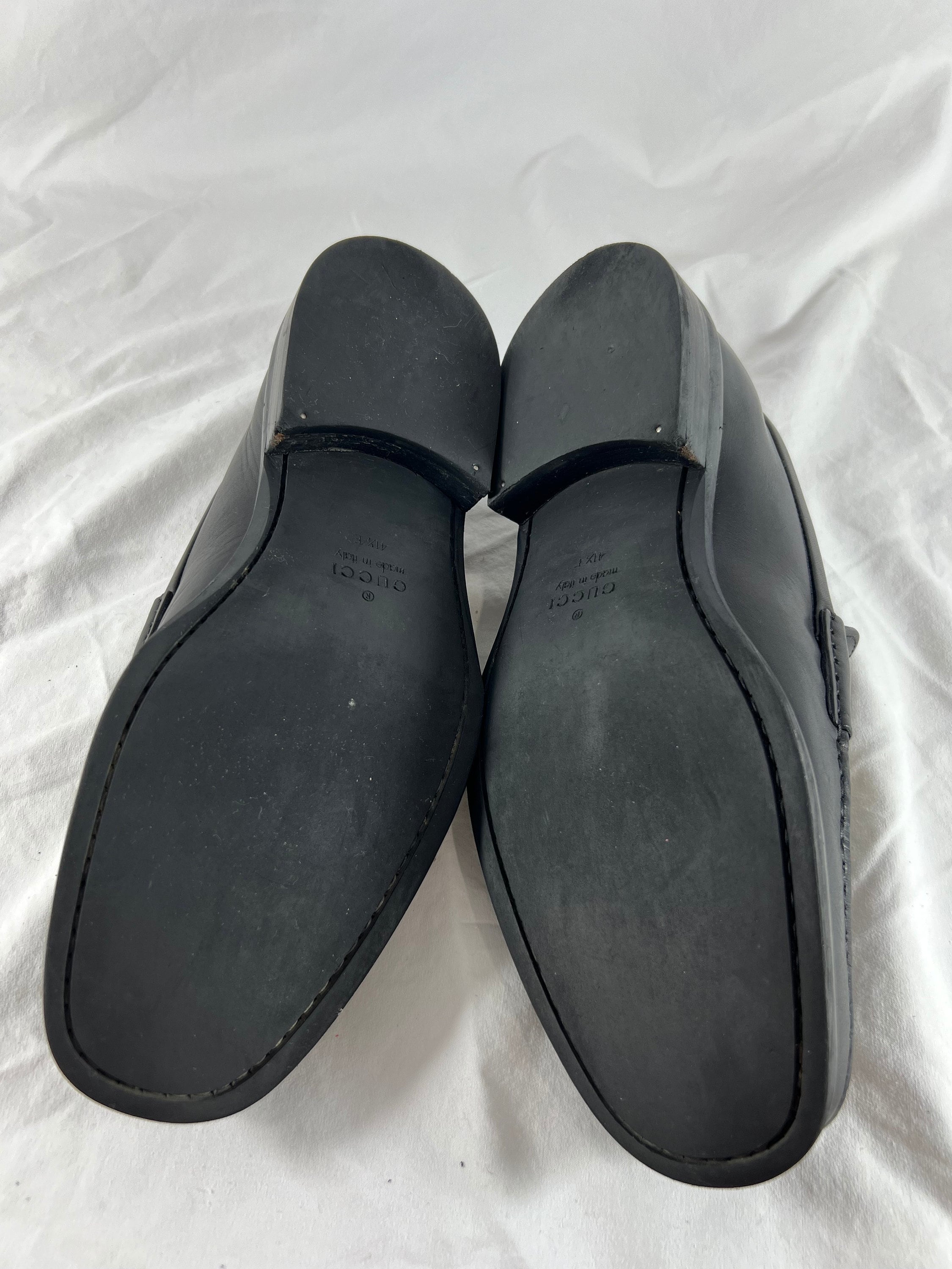 GUCCI Black Leather Horsebit Men Loafers Made in Italy  display picture 1