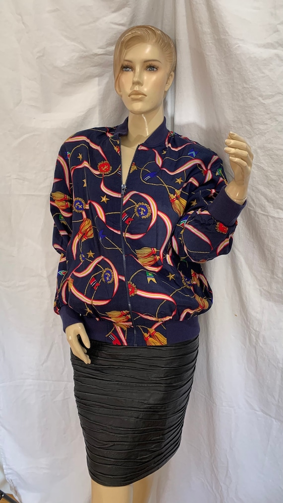 ALFRED DUNNER 90's Women's Nautical Print Blue Bom