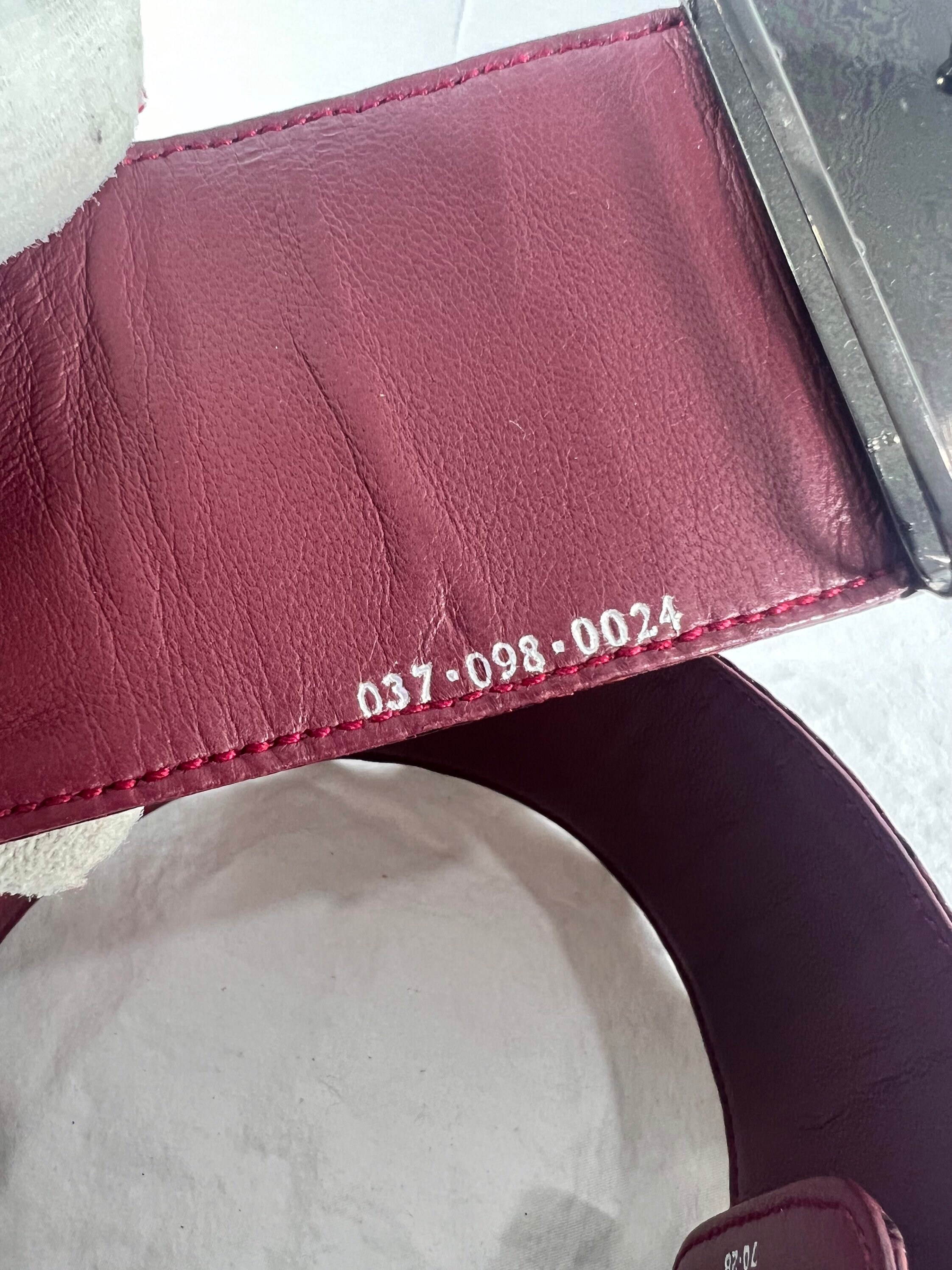 GUCCI Wide Burgundy Lizard and Leather Belt 70-28 Gucci Lizard Double G Buckle Calfskin Leather Belt S 80.32 main image 4