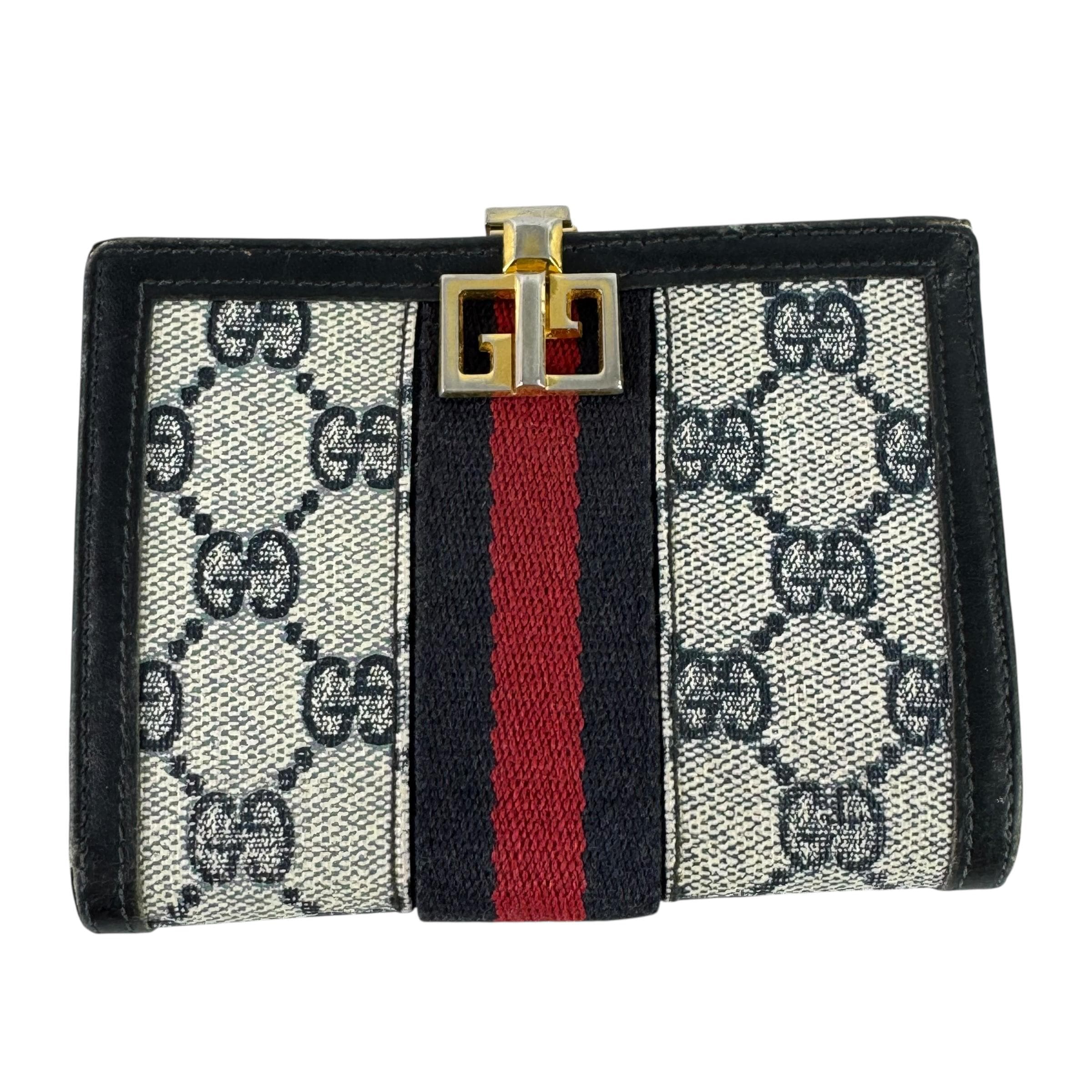 Vintage Gucci Wallet Navy - Etsy