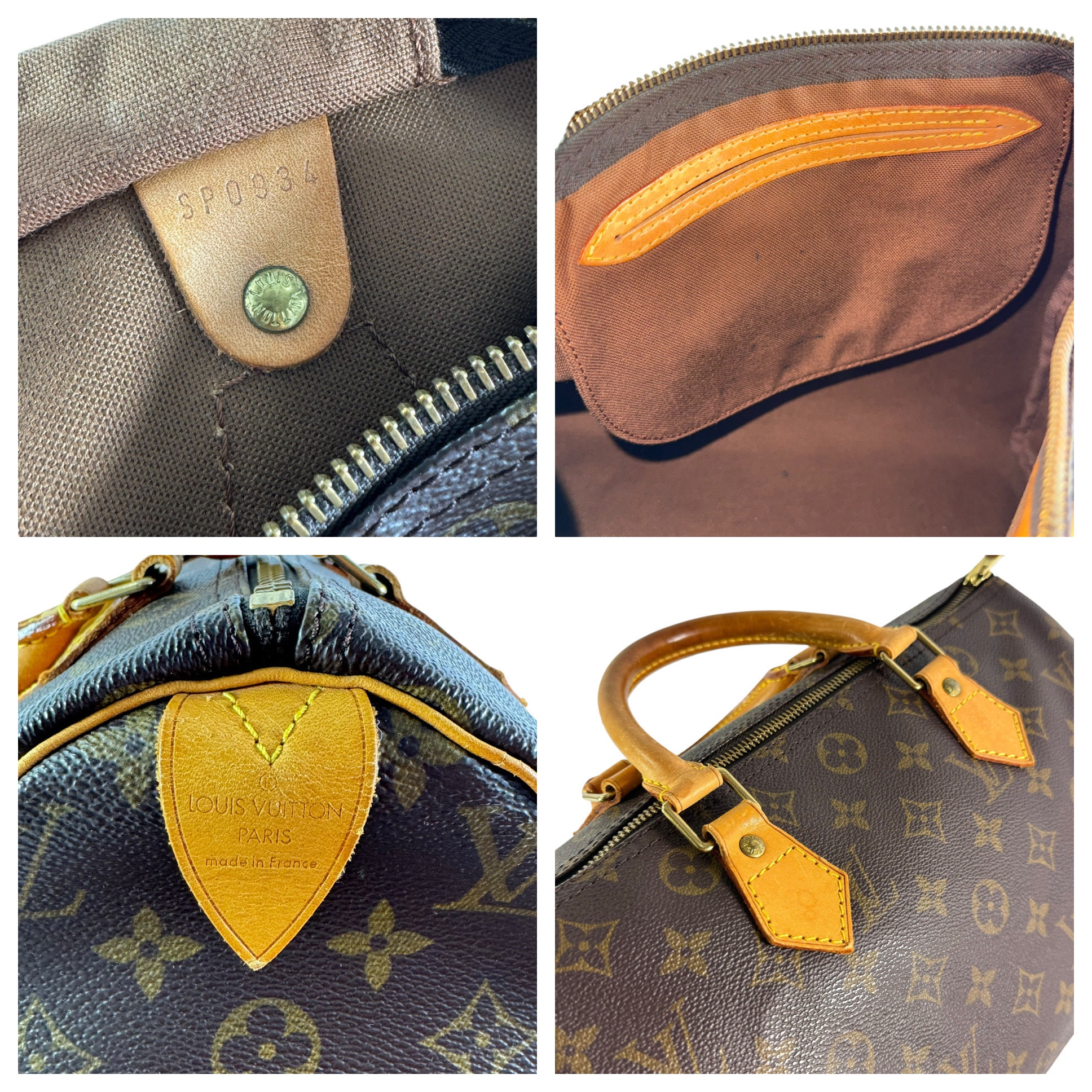 1994 LOUIS VUITTON Brown Canvas Monogram Speedy 30 Handbag
