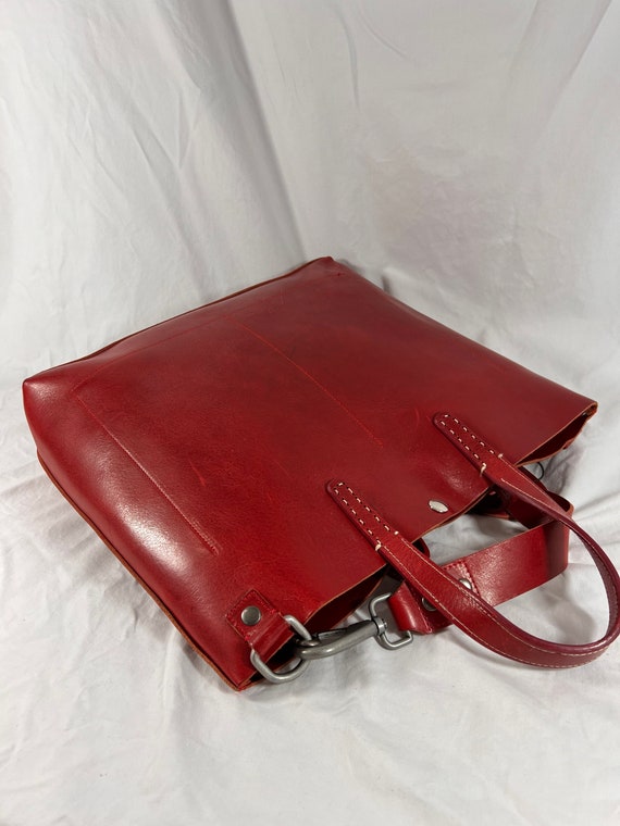 WILL LEATHER GOODS Red Leather Business Tote Cros… - image 6